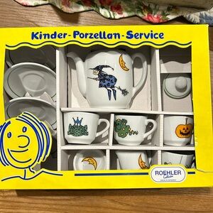 Porcelain 12 pc Halloween Tea Set made in Germany- Roehler Collection- vintage